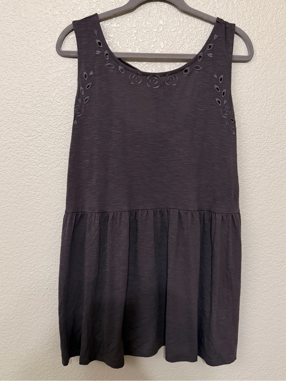 torrid Charcoal Embroidered Neckline Sleeveless Tank